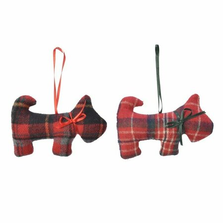 KAEMINGK INTERNATIONAL ORNAMENT PLAID DOG AST 922010